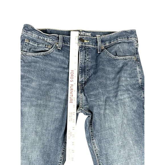 Levis Signature 34x32 Denim Blue Jeans Men's Zip Fly S59 Bootcut Straight - Picture 6 of 10